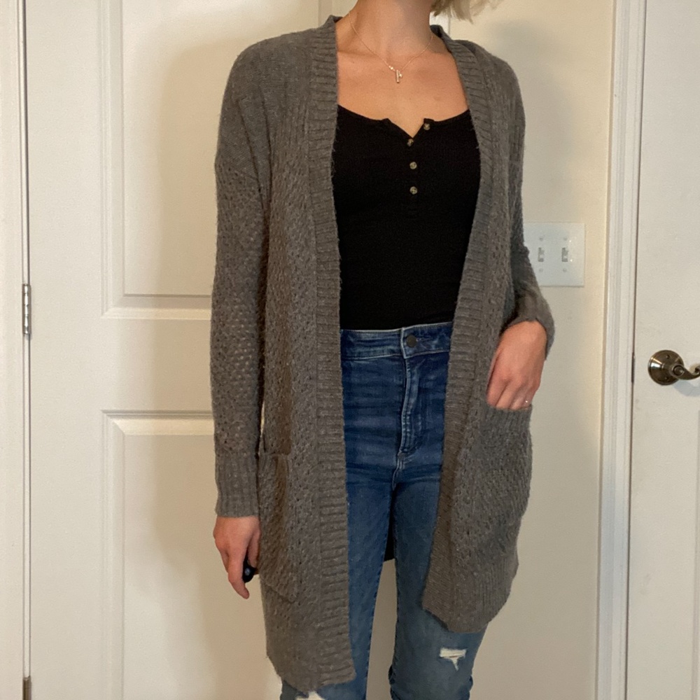 Grey Knee Length Sweater